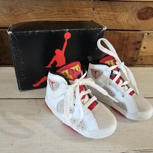 Vintage '92 Nike Baby Jordans VII white/tru red "Hare" colorway in size 5.5